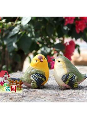 正版创意家居客厅户外装饰花园庭院可爱礼物仿真小鸟树脂动物摆件