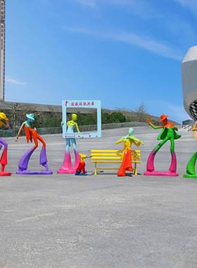 户外抽象音乐人物雕塑商业街广场艺术小品商场美陈玻璃钢装饰摆件