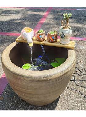 鱼缸流水板竹排竹垫配件竹子装饰diy摆件不可漂浮竹排陶瓷流水器