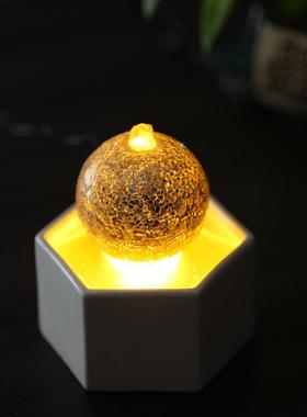 招财流水摆件小型水循环客厅桌面家居电视柜喷泉创意生日礼物送礼