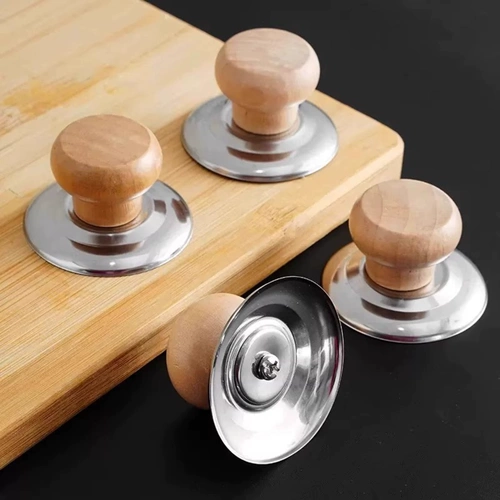 Деревянная универсальная крышка из натурального дерева, шапка, ручка, аксессуары, защита от ожогов