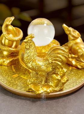 三合聚财阵十二生肖局客厅办公室摆件五行阵金木水火土旺生意招米