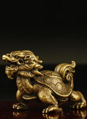 复古纯铜龙龟摆件八卦龟龙头龟车摆饰家居客厅装饰品乔迁开业礼品