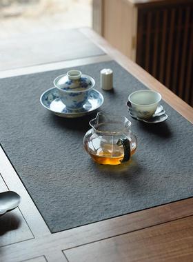 新中式阳台组合茶桌禅意烧水壶一体黑胡桃实木乌金石案茶室茶台