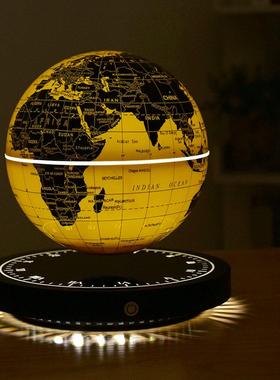 荣贵磁浮地球仪办公室桌面摆件3d立体发光自转旋转礼物地球灯