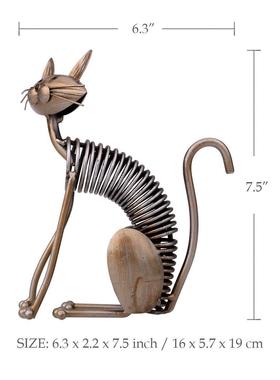 猫咪办公室桌面摆件趴站坐地弹簧猫工艺品家居创意节日礼物礼品