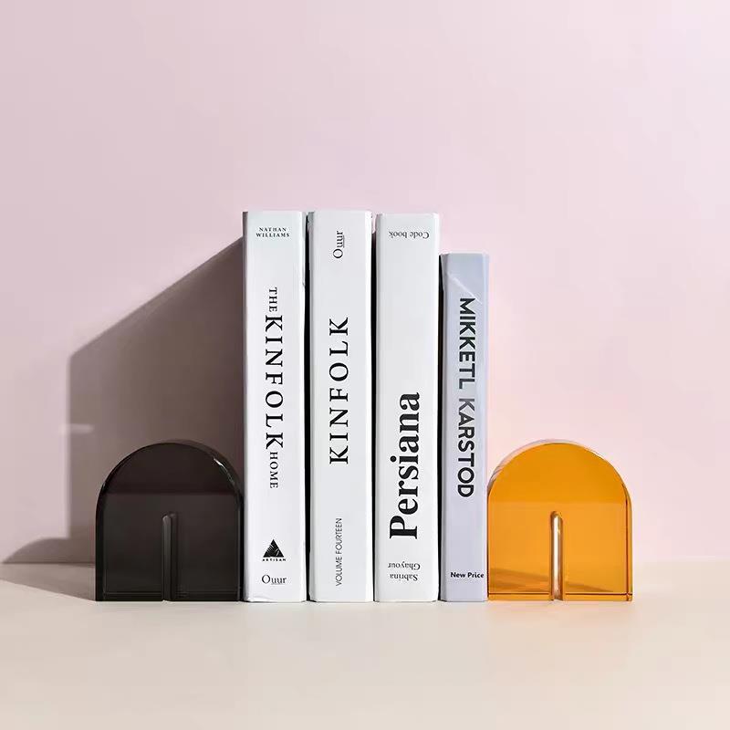 简约现代轻奢彩色水晶摆件创意拱形书档书柜客厅茶几书房软装饰品 - 图2