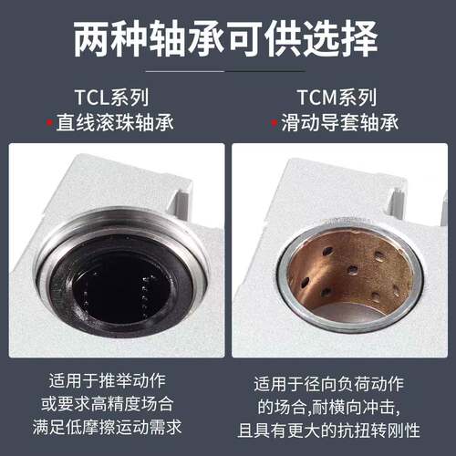 三轴带导杆轴承大推力气缸TCL12/16/20/25*10*20*25*30X40X50X60S - 图0