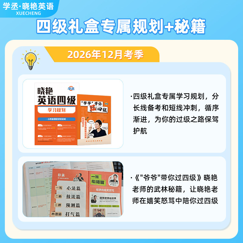 【备考2026年12月】刘晓艳英语四级礼盒套装真题考试试卷六级刘晓燕单词阅读写作急救班听力翻译考试全程班网课资料书保命模拟试卷