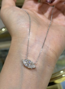 【清冷感天花板】4.5克拉横镶马眼钻5A锆石项链 极简冷淡风锁骨链