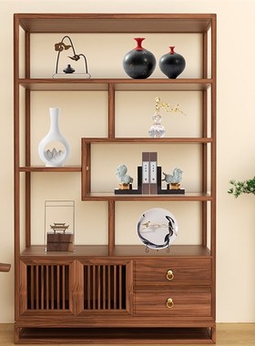 速发新中式摆件禅意高端客厅酒柜玄关博古架样板间别墅艺居软装工