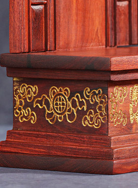 速发佛龛家用佛奉非洲紫檀木供台财像高音桌供加观立柜工艺品摆件