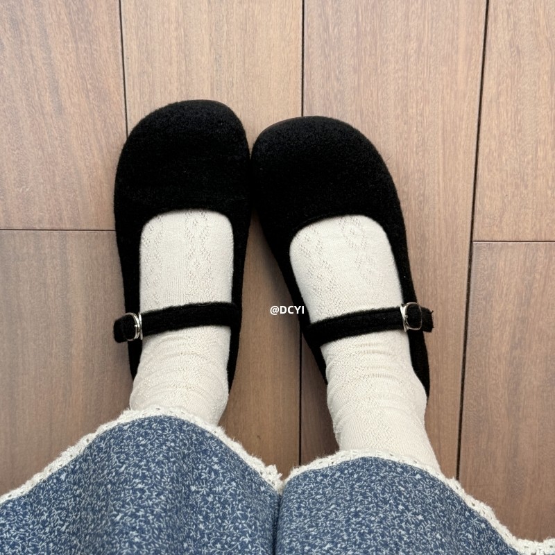 DCYI灰色秋冬保暖棉鞋女可爱黑色豆豆鞋平底安可拉红毛呢绒面单鞋,淘宝优惠券,粉丝福利购,淘宝优惠卷