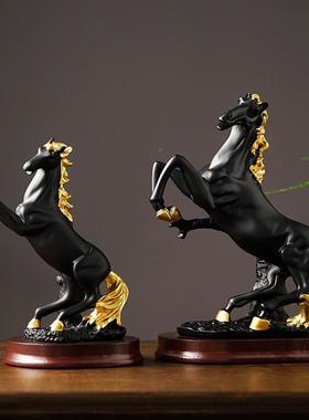 新中式轻奢马摆酒柜博件古架装品马到成功饰品办公室桌面工艺SHBB