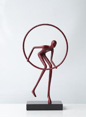 代铸B0793铁抽象人物雕置塑摆酒柜电视柜创意件家居样板房艺术装