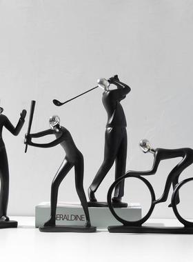 北欧简约人物创意摆件客厅电视柜书房家居软装饰品树脂工艺品摆件