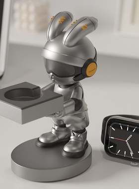 速发创意炫酷兔子饰watch充电支架底座le桌atch装iw面工位