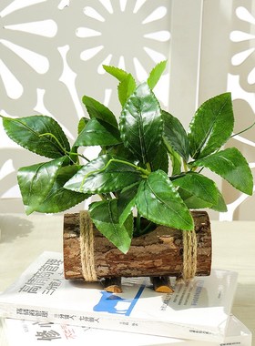 速发假花室盆小摆件木盆绿植创内意栽家居装饰品花办公室桌面
