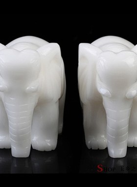 速发玉大石象摆件一对吸水象居家玄关客厅办公室开业乔迁礼品摆设