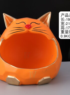 速发招财猫收纳摆件茶放零食口门盘玄关几装饰品