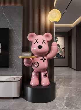速发乔迁新居礼物大型落地熊摆装套件轻奢饰厅高端大气装客品