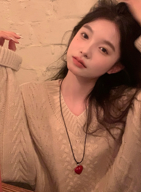 2024新款简约爱心抽拉项链