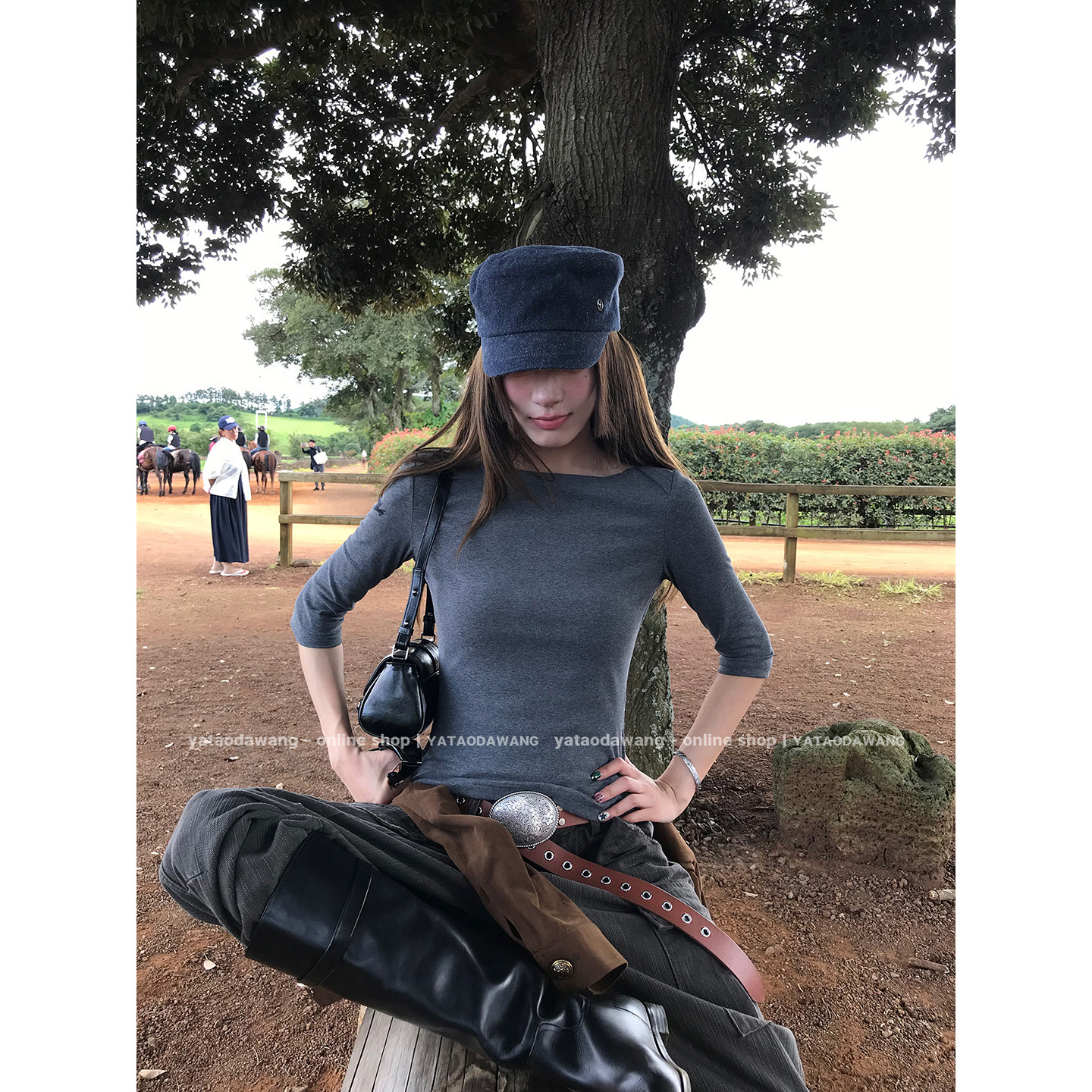 牙套大汪 【万能穿搭】小味道十足*七分袖T恤百搭实穿打底上衣