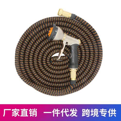 新款黑橙双色高压洗车水枪清洁工具花园灌溉三倍伸缩水管黑色橙色 - 图3