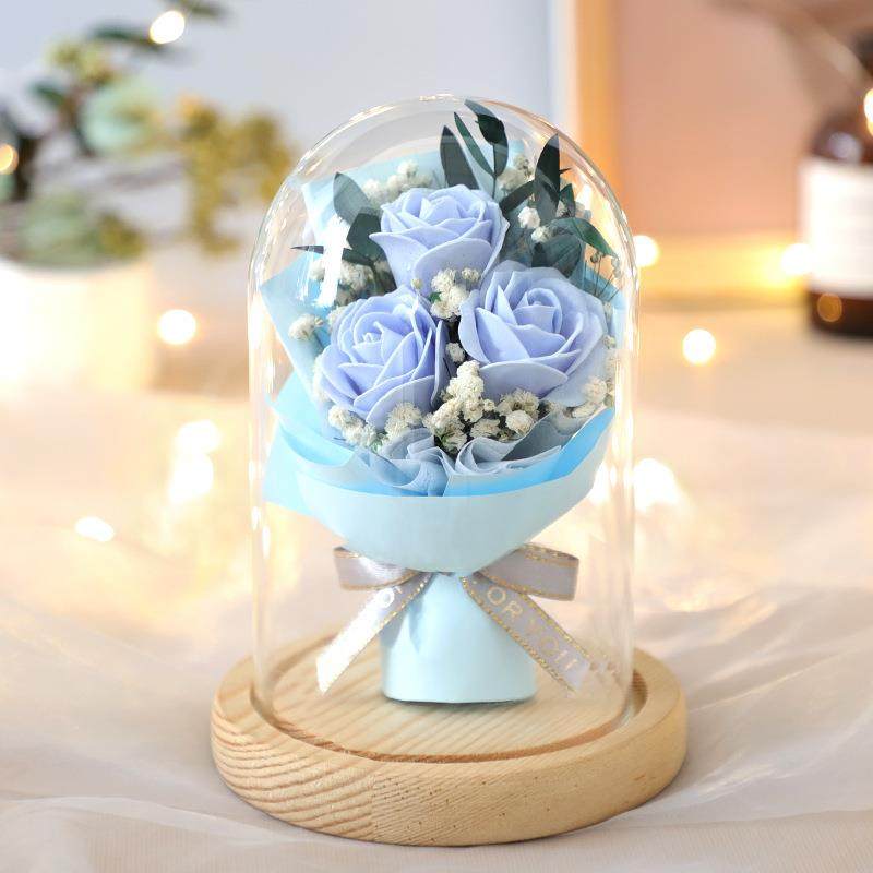 永生花干花玫瑰花束玻璃罩礼盒成品情人节520送女友生日礼物,淘宝优惠券,粉丝福利购,淘宝优惠卷