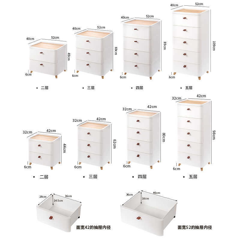 抽屉式收纳柜零食储物柜家用儿童玩具可移动置物柜多层塑料抽屉柜-图2