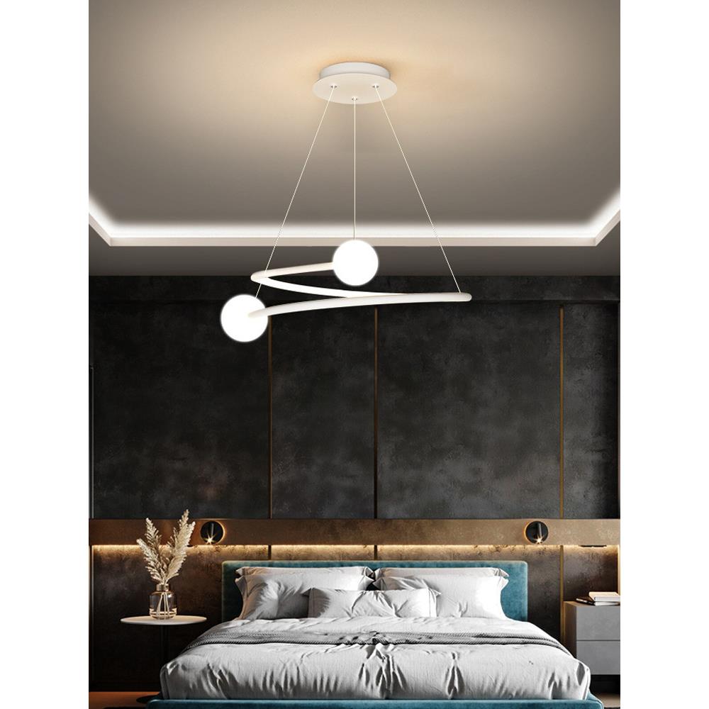 Bedroom ring chandelier modern and simple 2025 new master bedroom led atmospheric Nordic minimalist designer lamps