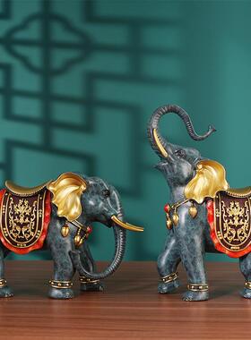 吉祥对象彩铜摆件家居客厅玄关成对装饰品办公室桌面全铜摆饰礼品