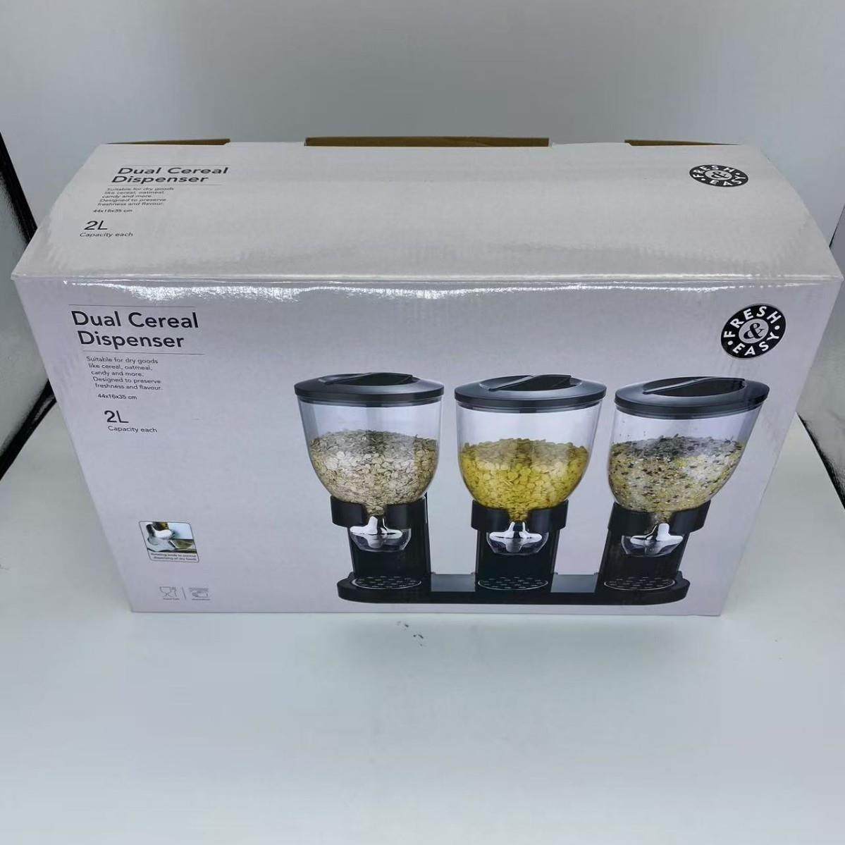 cerealdispemser三桶麦片机厨房杂粮储物罐燕麦干果零食收纳罐,淘宝优惠券,粉丝福利购,淘宝优惠卷