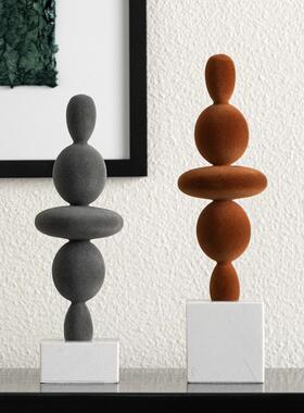 植绒时来运转桌面摆件高颜值客厅电视柜书房玄关装饰品摆饰