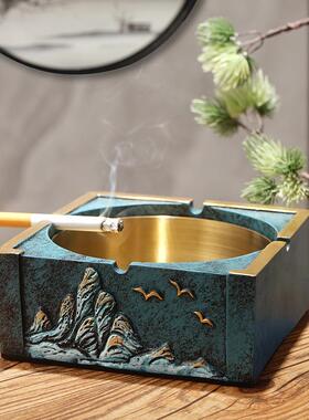 新中式中国风个性潮流工艺品摆件中式客厅茶几家用办公高档烟灰缸