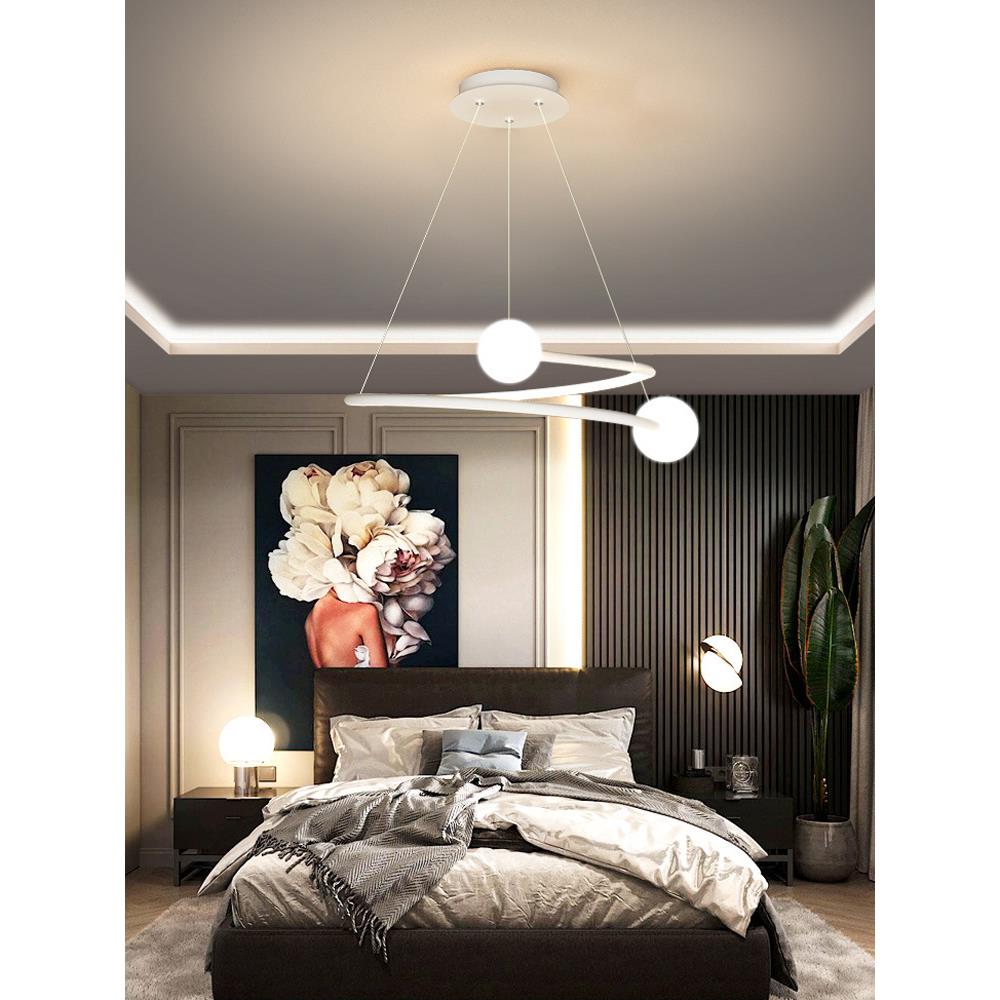 Bedroom ring chandelier modern and simple 2025 new master bedroom led atmospheric Nordic minimalist designer lamps