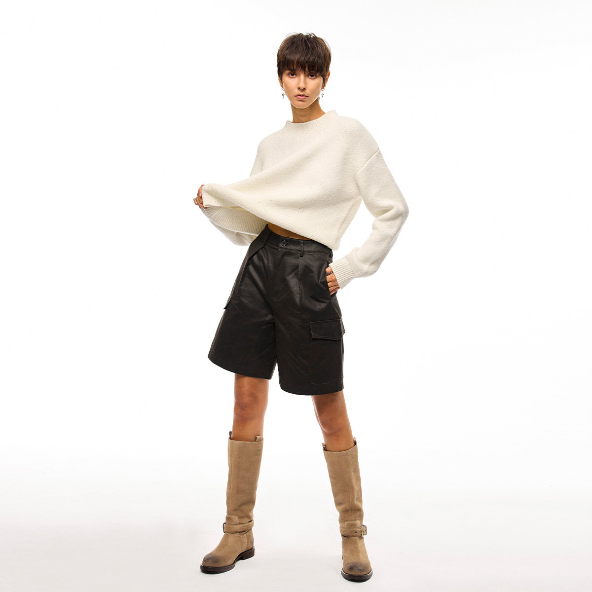 LOLO MIRIAM25秋休闲短裤秋季直筒植鞣简约设计师313W7U015,淘宝优惠券,粉丝福利购,淘宝优惠卷