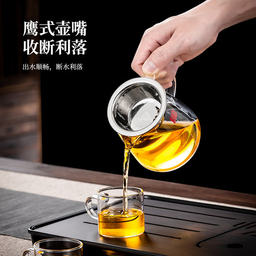 耐热高硼硅玻璃加厚公道杯茶海公杯茶漏过滤网分茶器茶道配件茶滤 - 图0