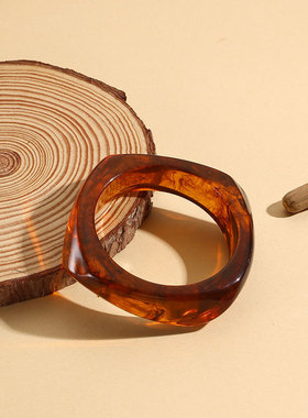 欧美时尚新款手饰几何方形树脂手环 女士手环亚马逊跨境 批发