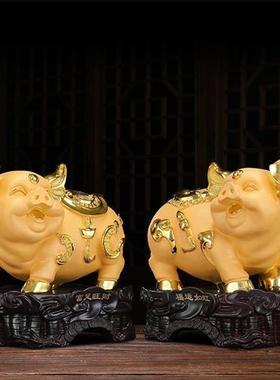 金猪摆件招财风水发财生肖猪工艺礼品摆饰可爱家居客厅电视柜酒柜