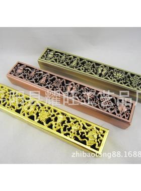 新品藏密八吉祥卧香炉八宝铜香薰炉线香炉熏香炉送支架长34cm