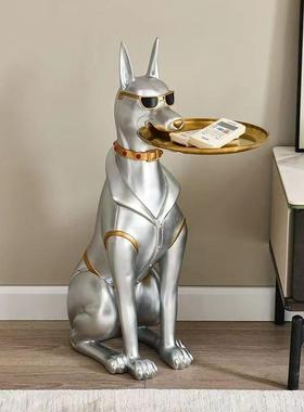 厂家门店高杜宾犬托盘电视柜托盘乔迁狗摆件装饰送礼落