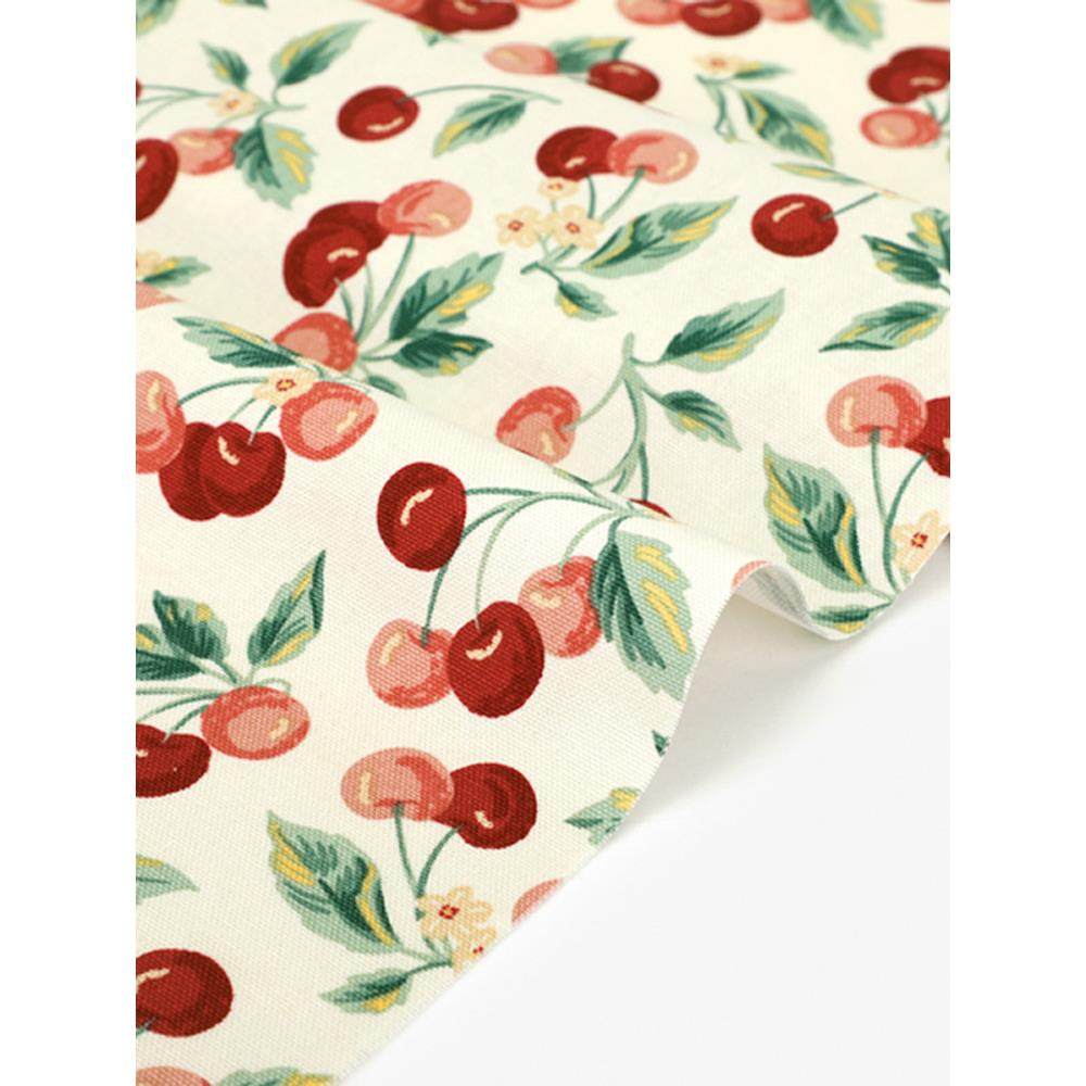 牛津棉面料手工DIY裙子围裙服装包包水彩风樱桃棉麻数码印花,淘宝优惠券,粉丝福利购,淘宝优惠卷