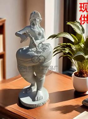 瑜伽馆创意礼品减肥廋身女神肌肉男神摆件美容院健身馆前台摆件