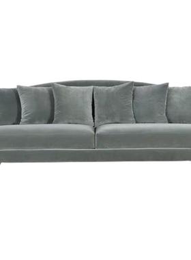 美式乡村轻奢时尚拉扣三人沙发客厅绒布艺个性设计师影楼布艺沙发