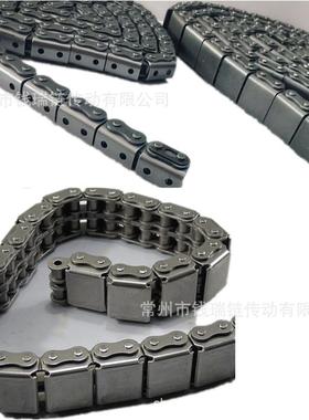 10B双排U型盖板链条带橡胶块5分双排10B-G2带橡胶块盖板输送链条