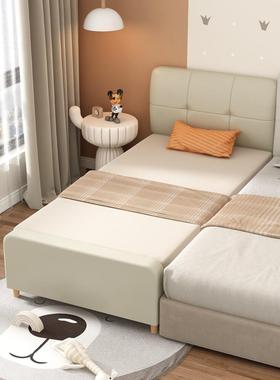 ft儿童床实木带护栏婴儿宝宝床男女孩单人床加宽拼接床小床拼接大