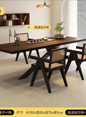 新款原木茶桌办公室客厅简易长条泡茶实木桌椅组合极简大气爆款实