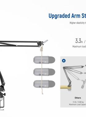 NEEWER黑/红/白色NW-35电容麦克风单支架金属防震折叠支架