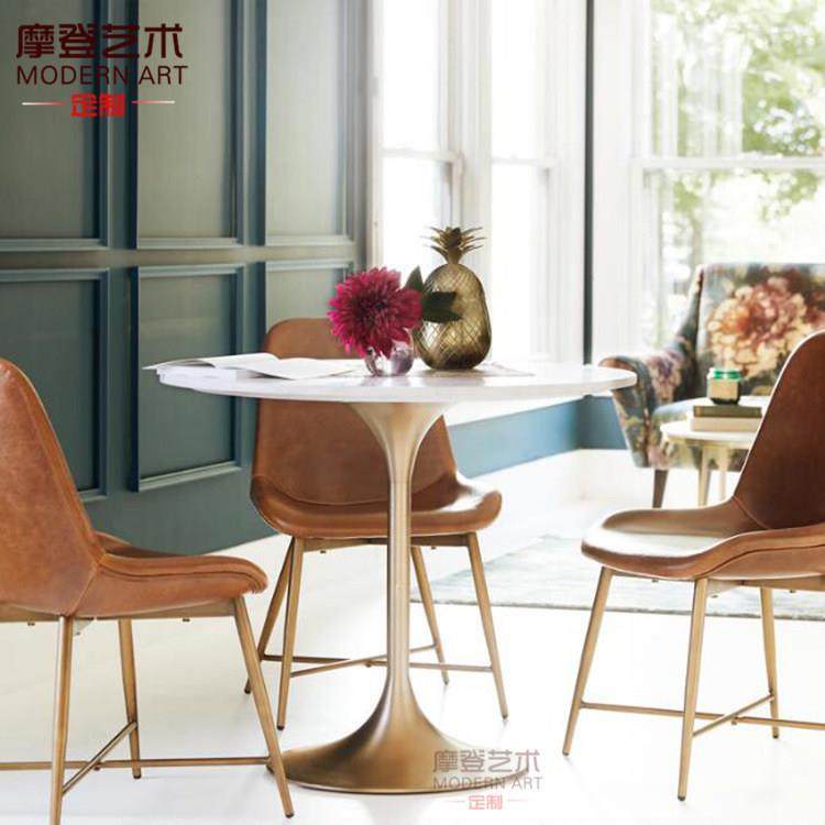 北欧轻奢大理石圆桌小户型阳台咖啡桌椅组合样本房餐桌简约洽谈桌,淘宝优惠券,粉丝福利购,淘宝优惠卷